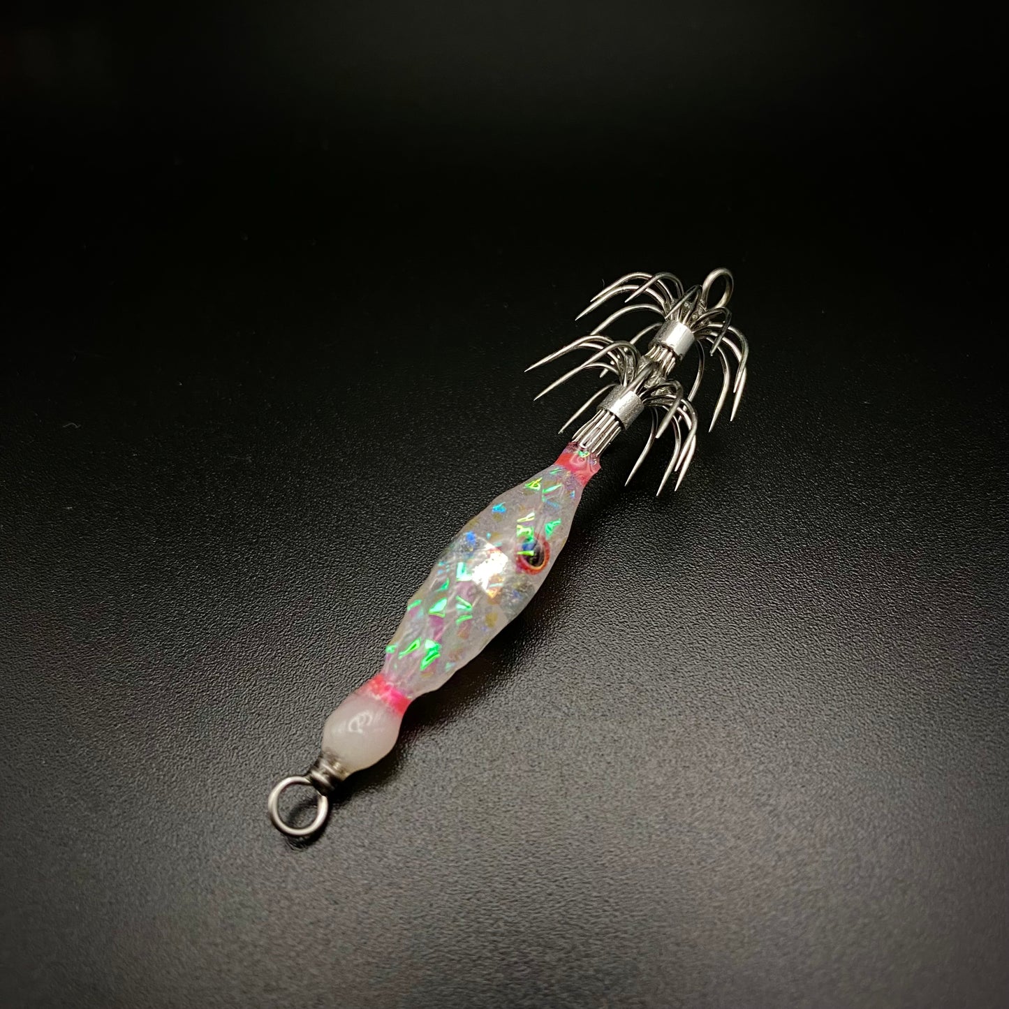 Micro Squid Jig – UV Light Glow Double Hook (Weightless)
