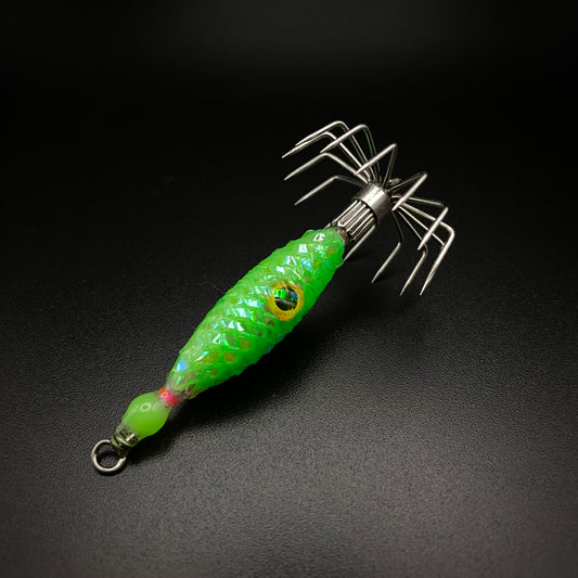 Super Glow Weighted Jig – UV Accents + Realistic Eyes 3/8 oz