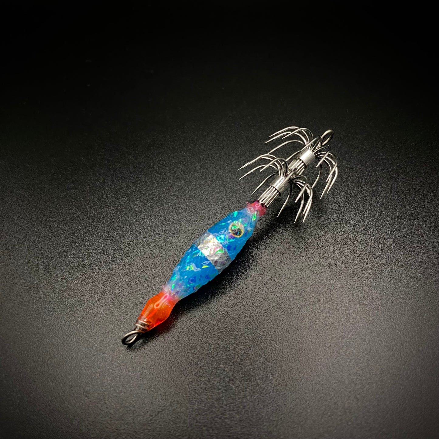 Micro Squid Jig – UV Light Glow Double Hook (Weightless)
